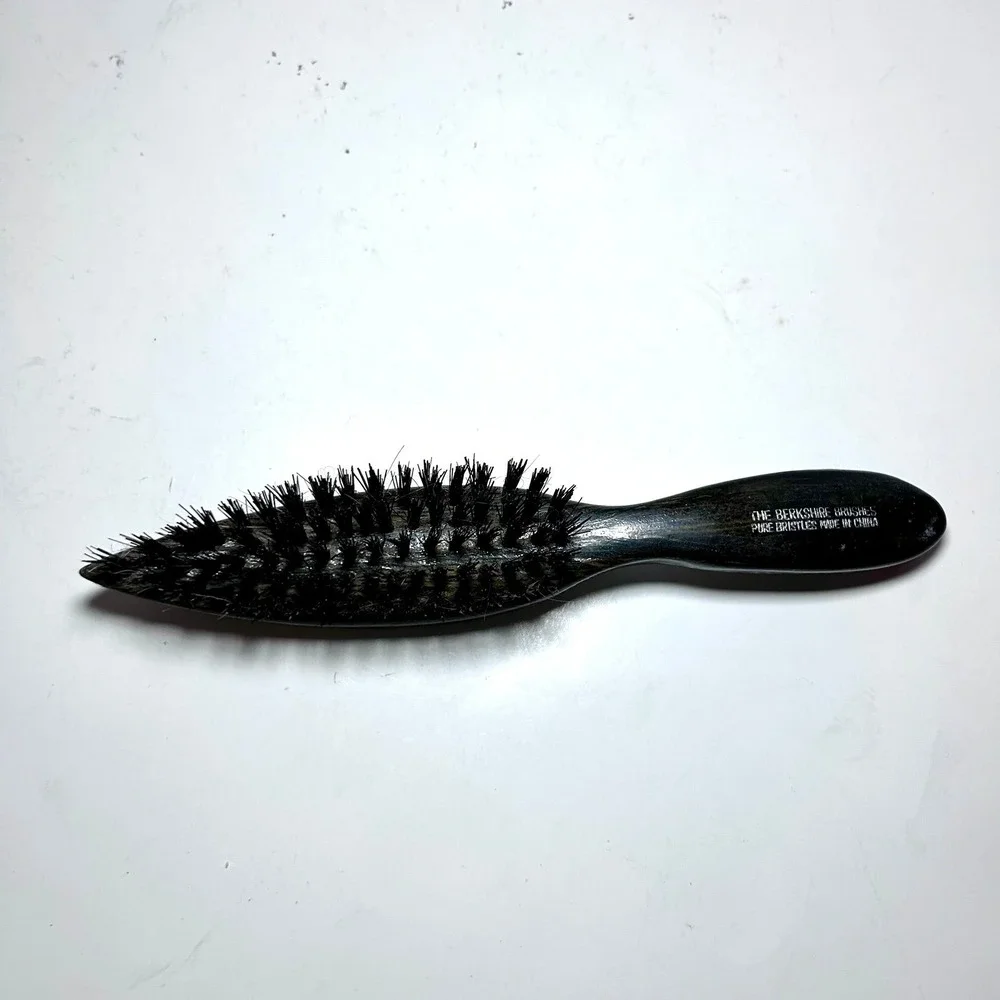 Vintage The Berkshire Brushes Hairbrush Natural Bristles Wood Handle
